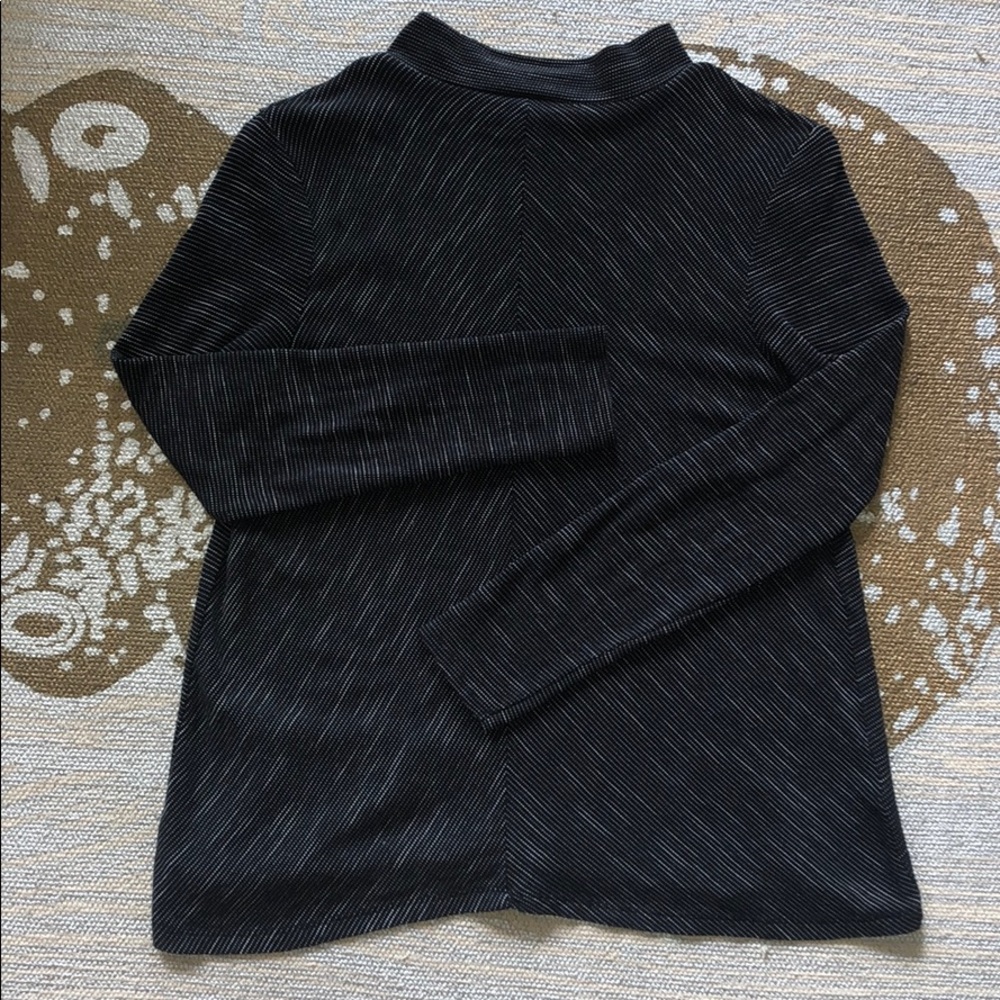 Zara | Black Mock Turtleneck with White Stitching